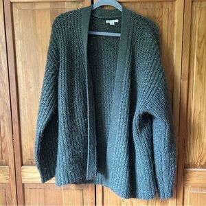 American Eagle Outfitters Green Chunky Knit Cardigan Sweater